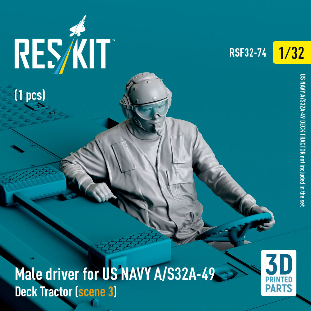 Male driver for US NAVY A/S32A-49 Deck Tractor (scene 3) (1 pcs) (3D Printed)
