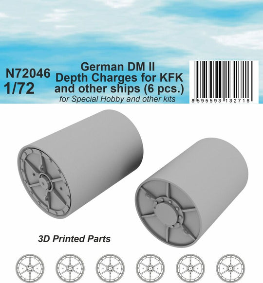 German DM II Depth Charges (6 pcs.) for KFK and other ships for Special Navy kit
