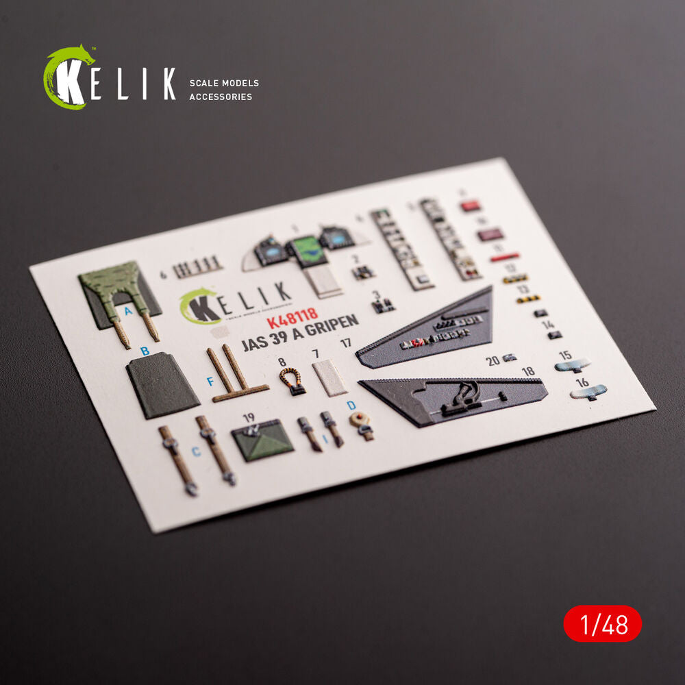 Jas-39 A - interior 3D decals for Italeri kit