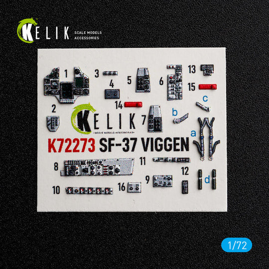 SF-37 Viggen - interior 3D decals for Special Hobby