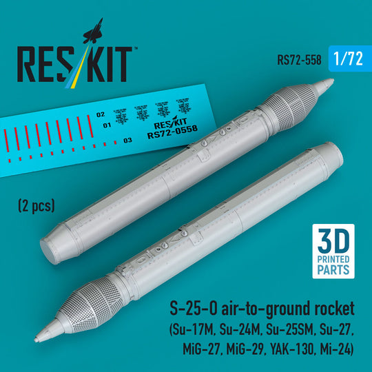 S-25-O air-to-ground rocket (2 pcs) (Su-17M, Su-24M, Su-25SM, Su-27, MiG-27, MiG-29, YAK-130, Mi-24) (3D Printed)