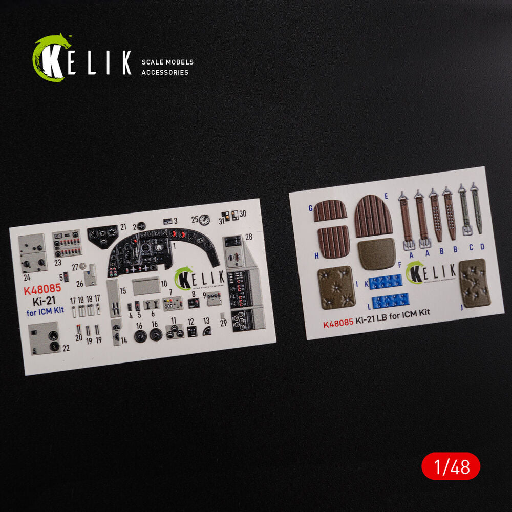 KI-21 interior 3D decals for ICM kit
