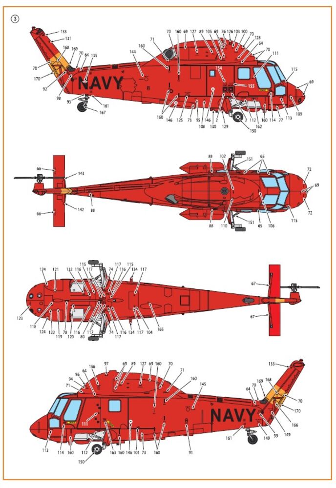 UH-2/SH-2 Seasprite (early version) technical stencils