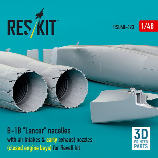 B-1B Lancer nacelles with air intakes & early exhaust nozzles (?losed engine bays) for Revell kit (3D Printed)