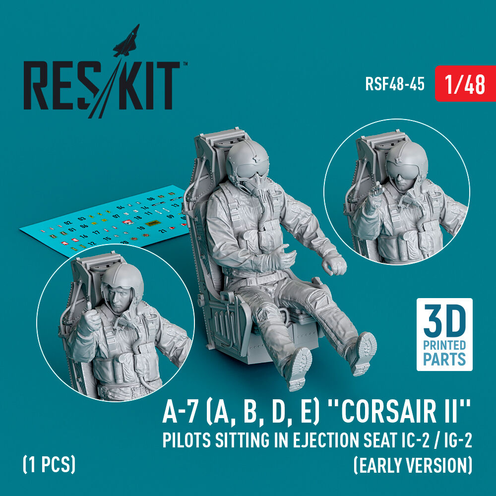 A-7 (A, B, D, E) Corsair II pilots sitting in ejection seat IC-2 / IG-2 (early version) (3D Printed) (1 pcs)