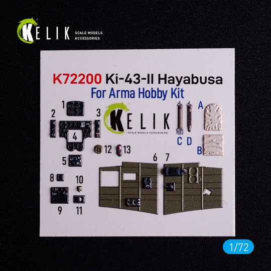 Ki-43-II Hayabusa - interior 3D decals for Arma Hobby kit