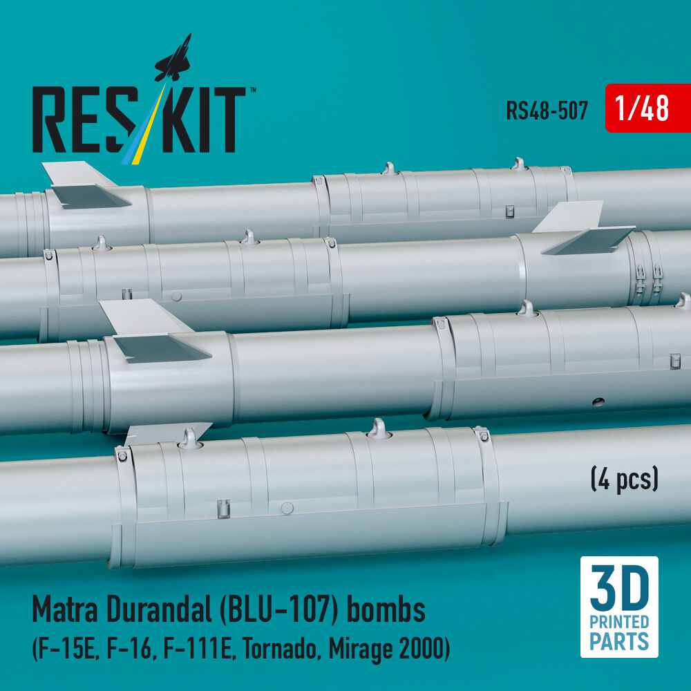 Matra Durandal (BLU-107) bombs (4 pcs) (F-15E, F-16, F-111E, Tornado, Mirage 2000) (3D Printed)