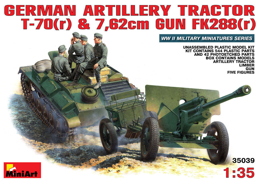 German Artillery Tractor T-70 & Gun FK 288 w/crew