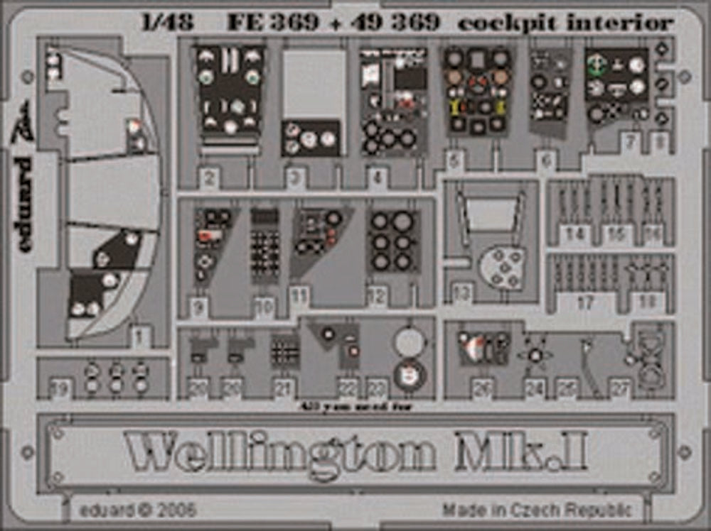 Wellington  Mk.I cockpit interior für Trumpeter Bausatz