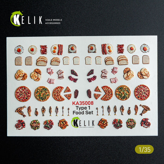 Food Set Type 1 - 3D Decal for dioramas