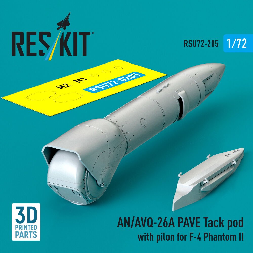 AN/AVQ-26A PAVE Tack pod with pylon for F-4 Phantom II (3D Printed)