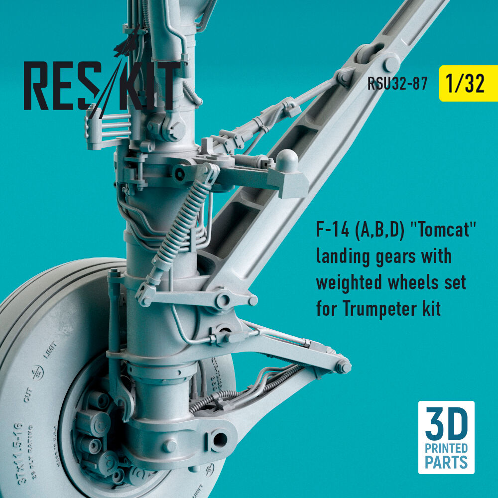 F-14 (A,B,D) Tomcat landing gears with weighted wheels set for Trumpeter kit (3D Printed)