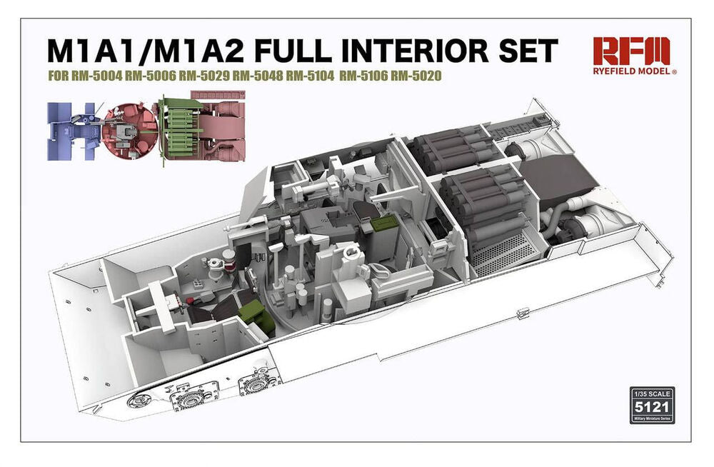 M1A1/M1A2 Abrams Tank Full Interior Set (Without Tank Kit)