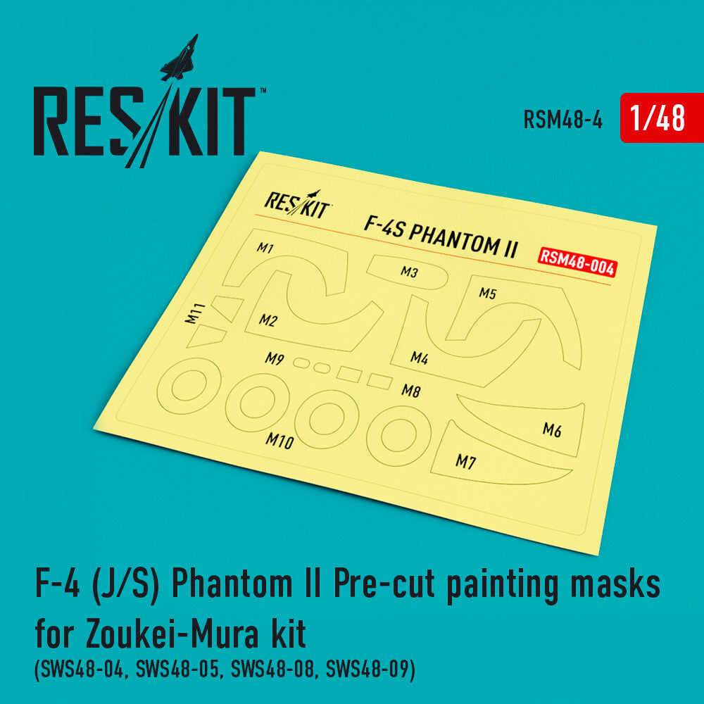 F-4 (J,S) Phantom II Pre-cut painting masks for Zoukei-Mura (SWS48-04, SWS48-05, SWS48-08, SWS48-09) kit