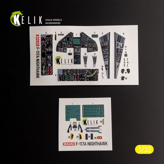 F-117A - Type 2 interior 3D decals for Trumpeter kit