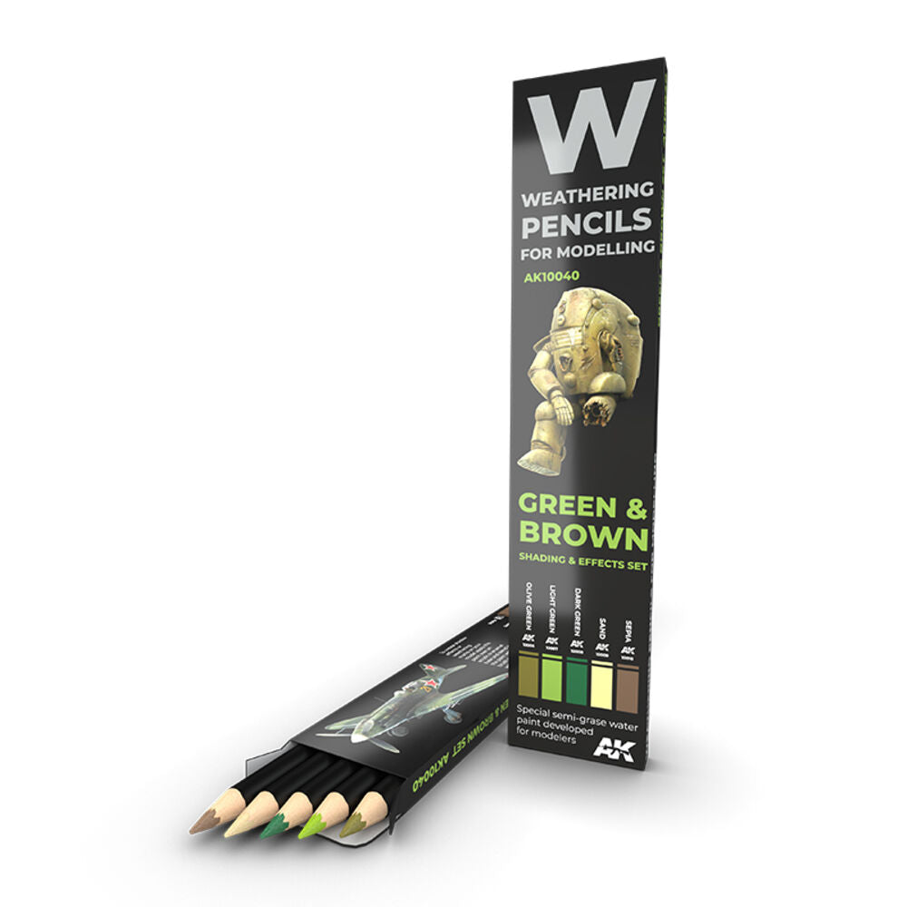 WATERCOLOR PENCIL SET GREEN AND BROWN CAMOUFLAGES SET