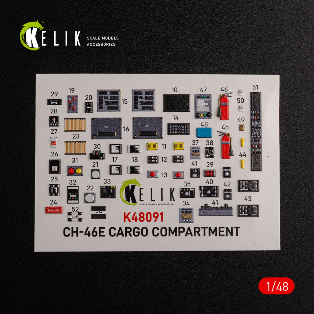 CH-46E Cargo compartment interior 3D decals for Academy kit