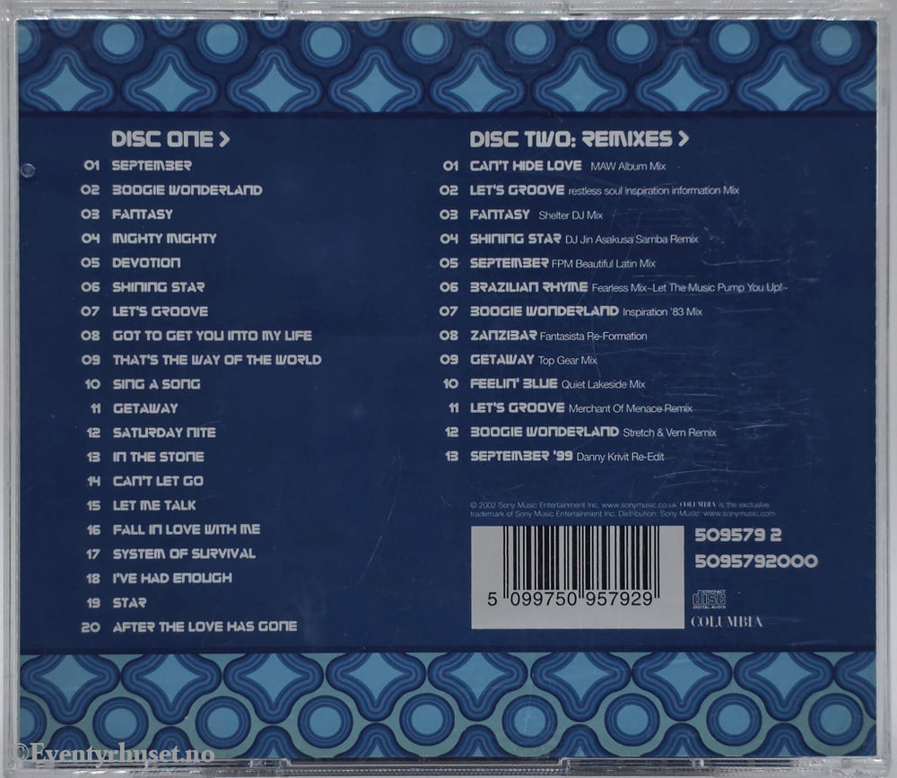 Earth, Wind & Fire. 2003. The Essential Earth, Wind & Fire. CD.