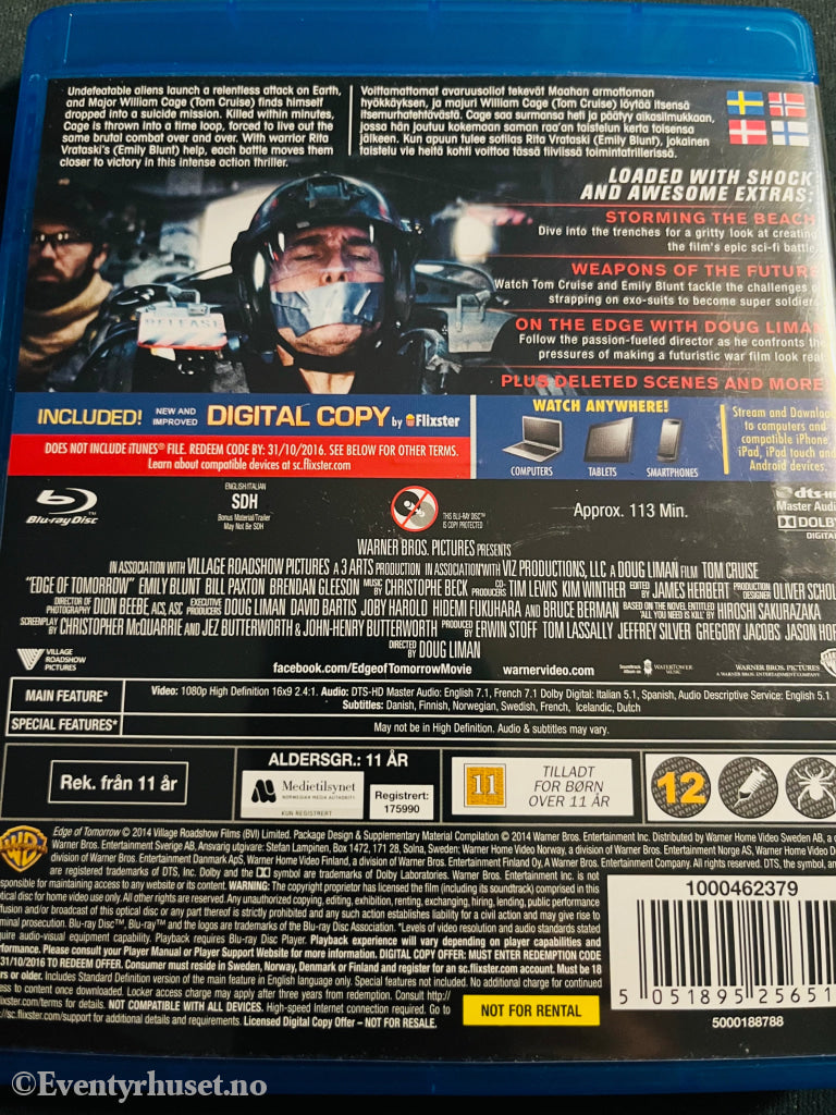 Edge Of Tomorrow. Blu - Ray. Blu - Ray Disc