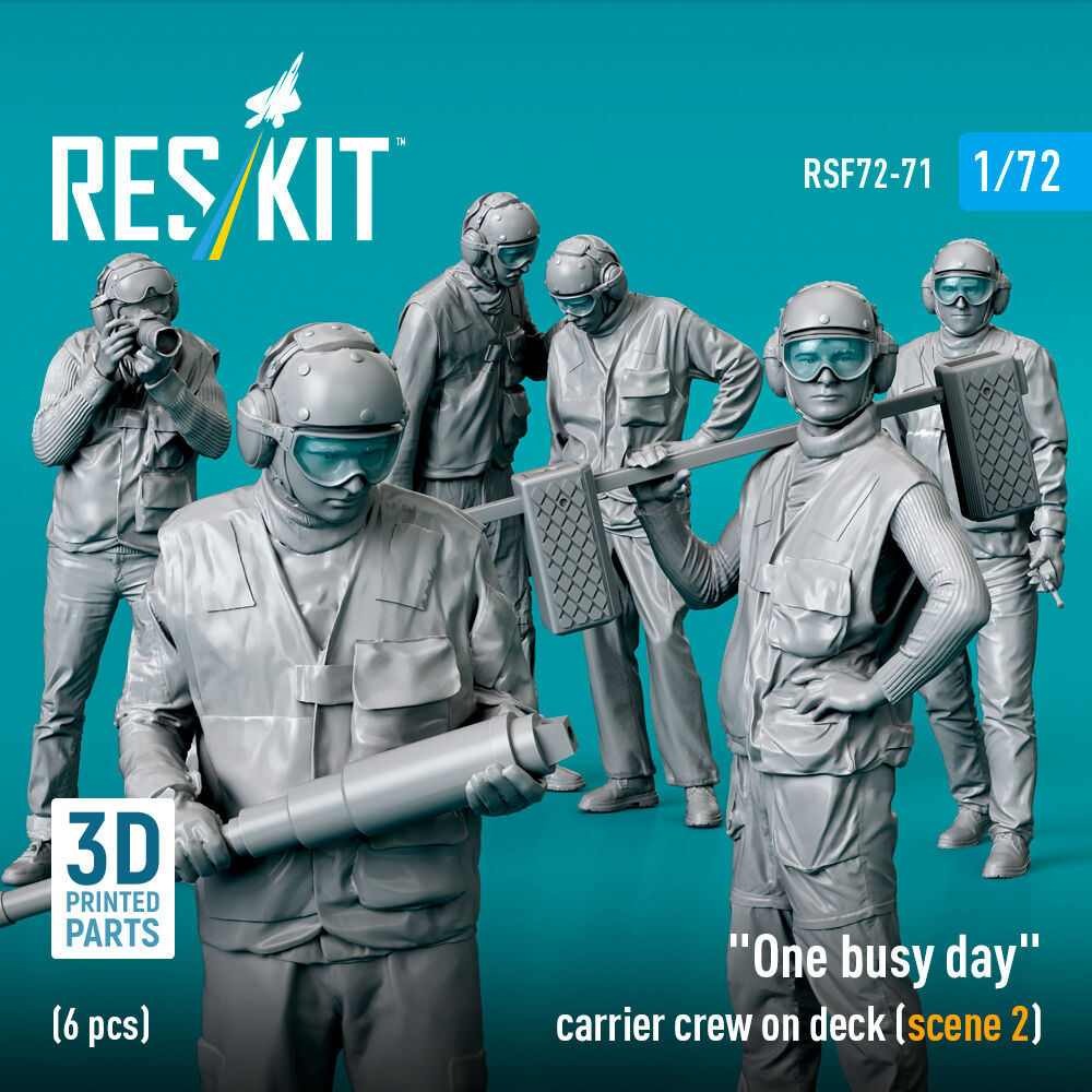 One busy day carrier crew on deck (scene 2) (6 pcs) (3D Printed)