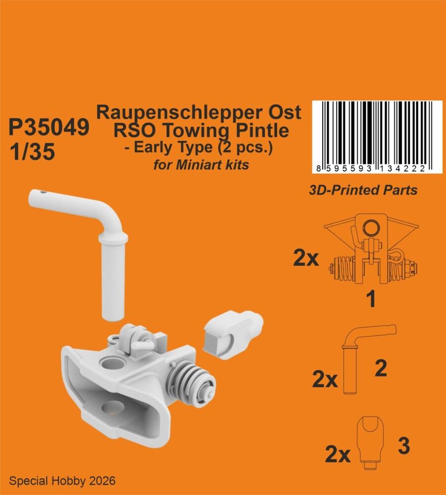 Raupenschlepper Ost RSO Towing Pintle - Early Type (2 pcs.) for Miniart