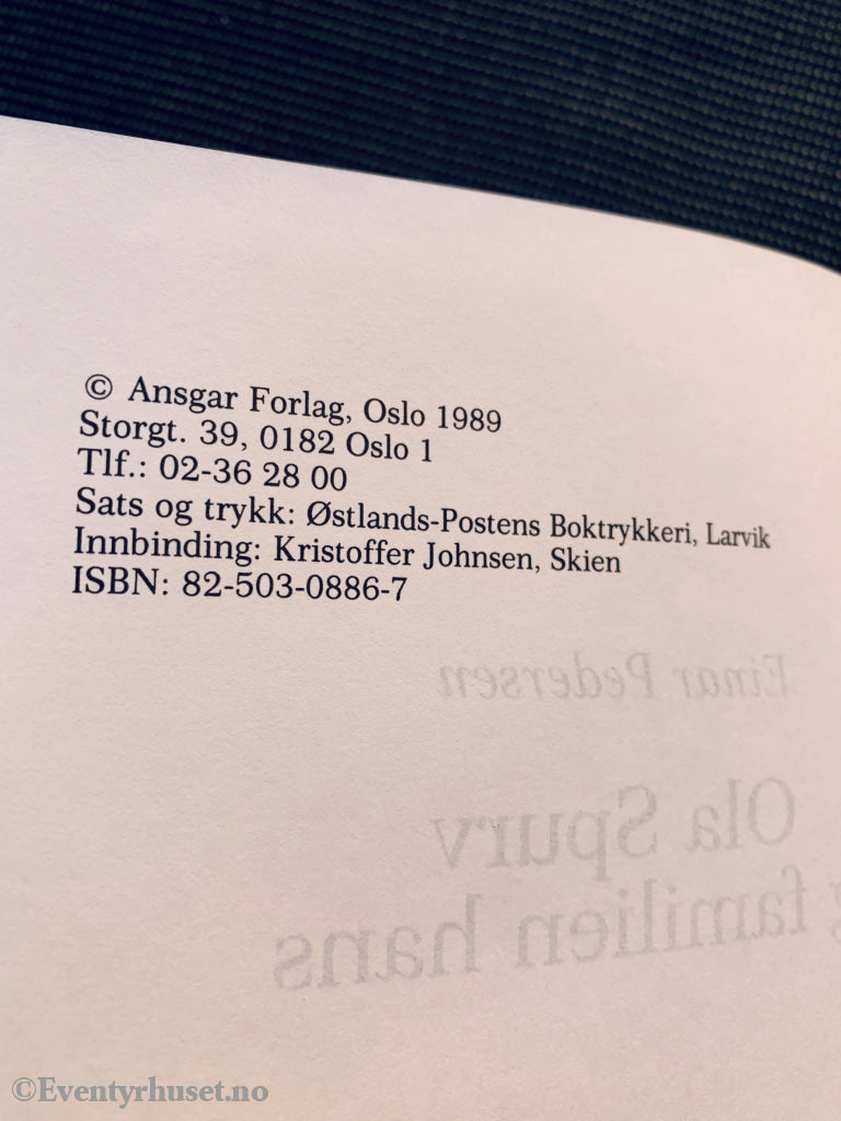Einar Pedersen. Ola Spurv og familien hans. Bok.