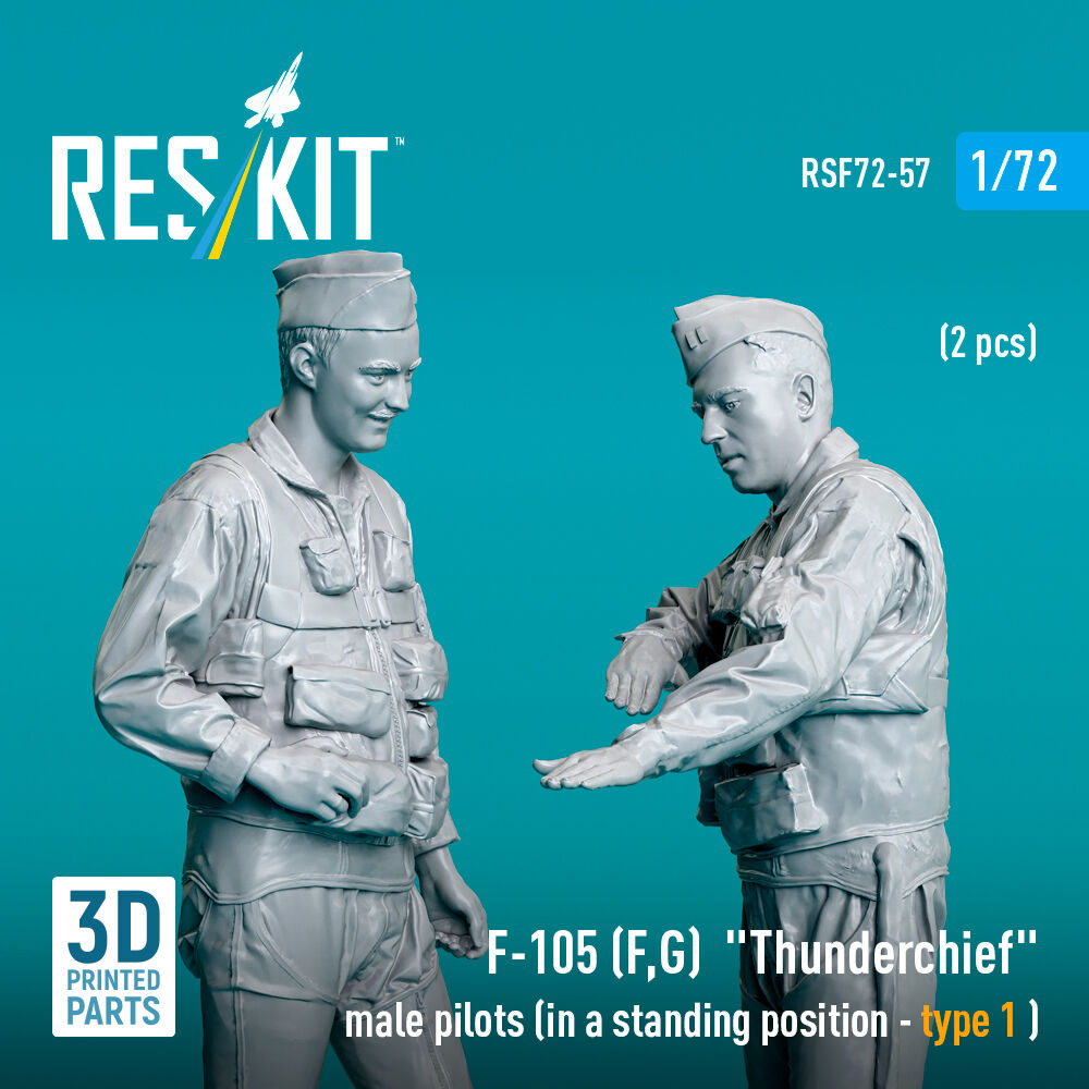F-105 (F, G) Thunderchief male pilots (in a standing position - type 1 ) (2 pcs) (3D Printed)