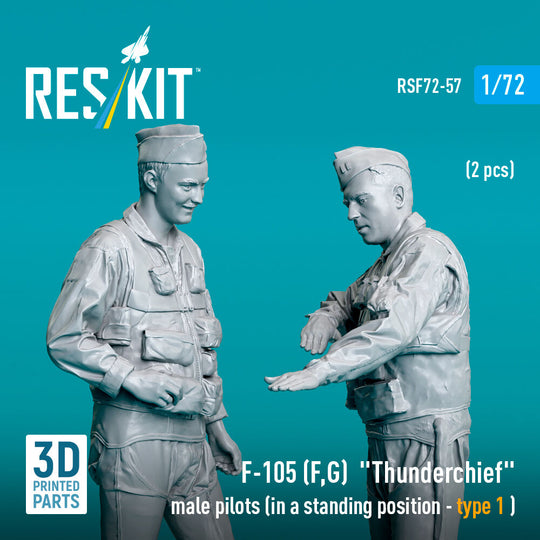 F-105 (F, G) Thunderchief male pilots (in a standing position - type 1 ) (2 pcs) (3D Printed)