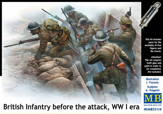 British infantry before attack,WWI era