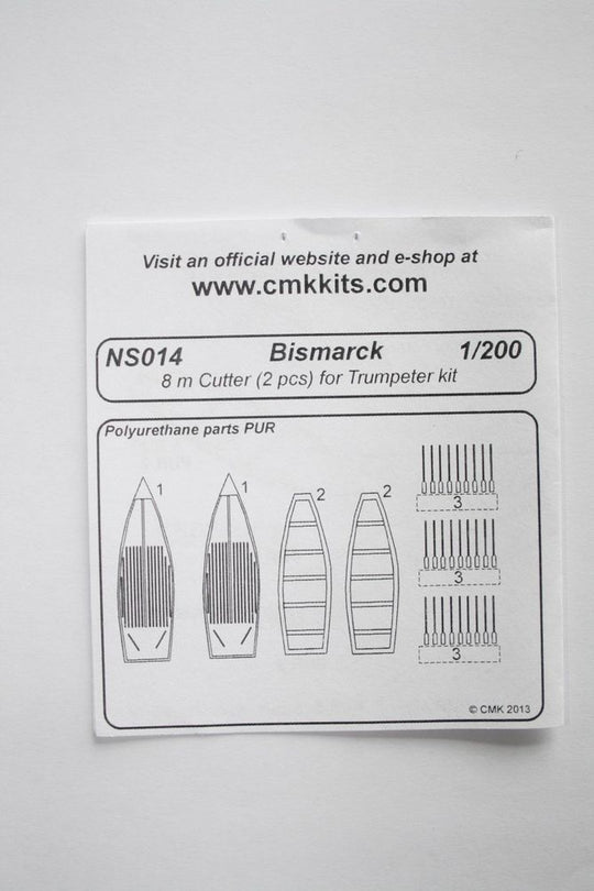 Bismarck 8 m Cutter 2pcs.f.TRU 1/200
