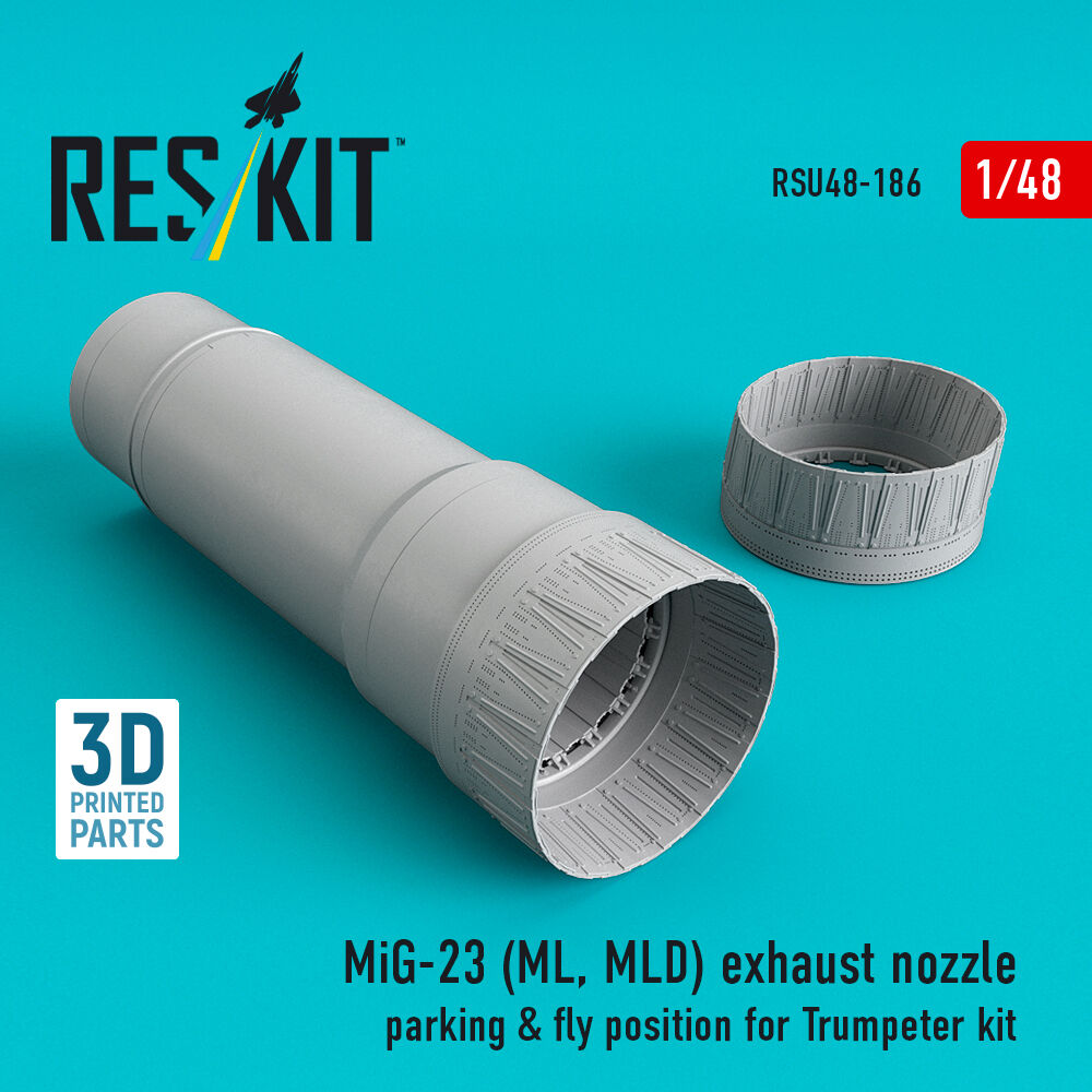MiG-23 (ML, MLD) exhaust nozzle parking & fly position for Trumpeter kit (3D Printed)