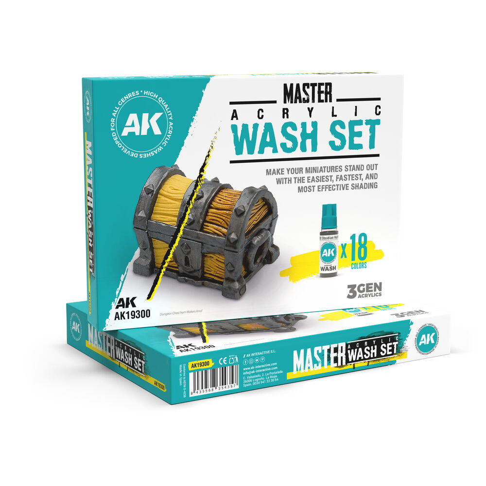 MASTER ACRYLIC WASH SET FULL RANGE 18 COLORS