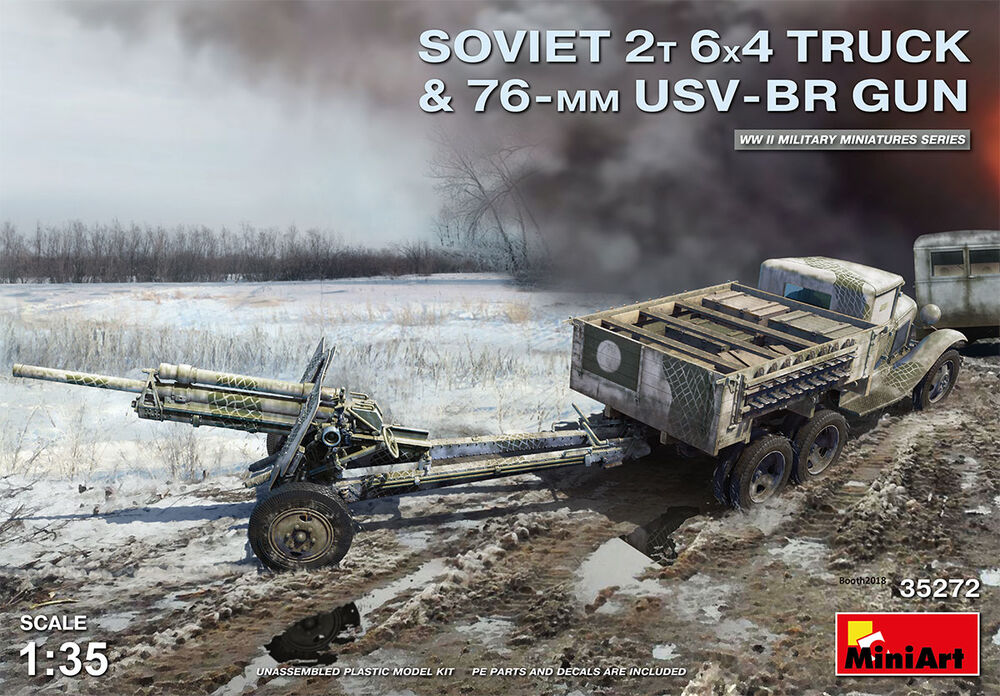 Soviet 2 t 6x4 Truck with 76 mm USV-BR Gun