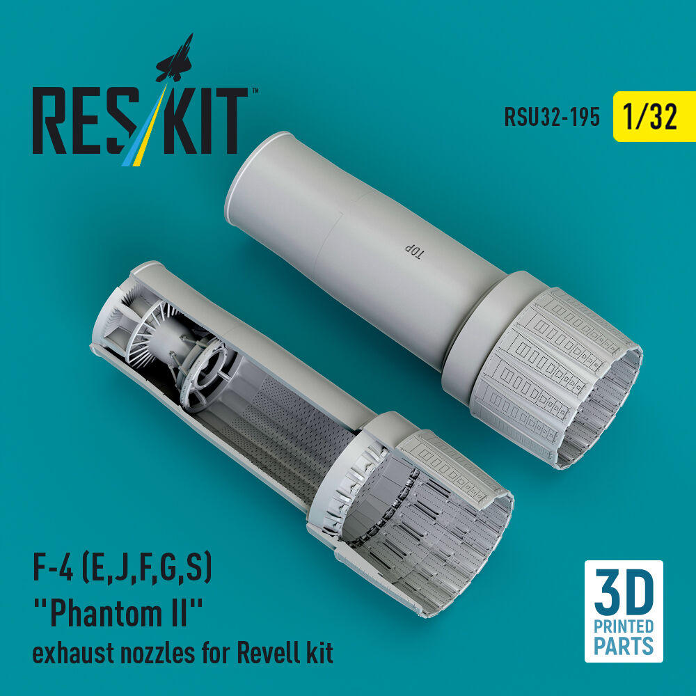 F-4 (E, J, F, G, S) Phantom II exhaust nozzles for Revell kit (3D Printed)