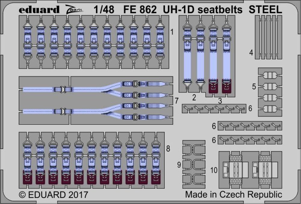 UH-1D seatbelts STEEL for Kitty Hawk