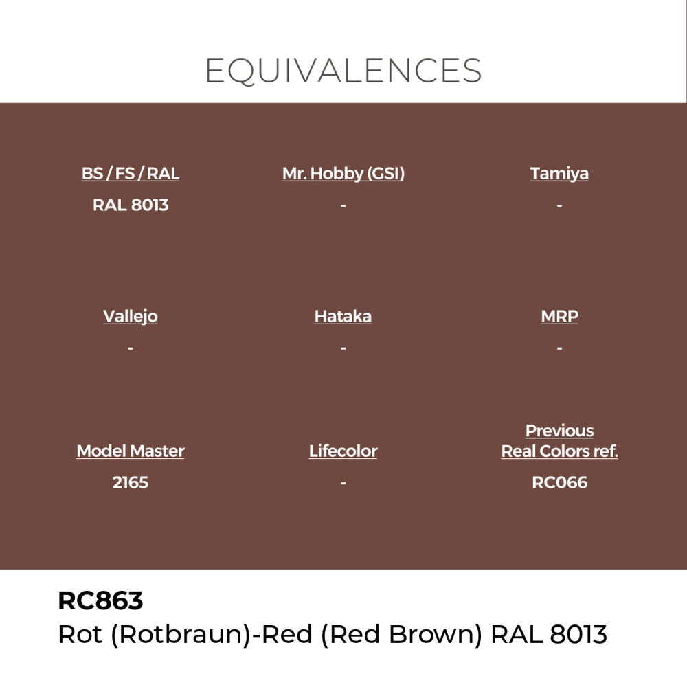 Real Colors: Rot (Rotbraun)-Red Brown RAL 8013 17 ml.