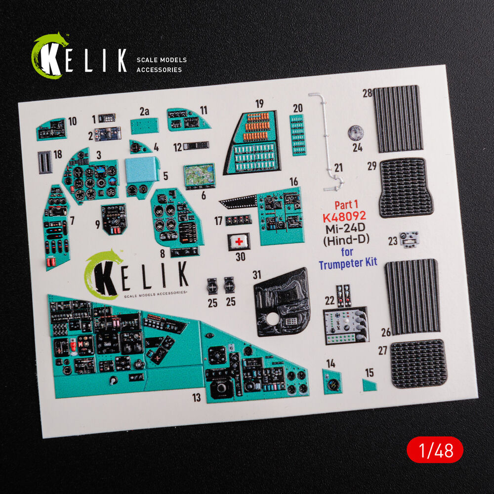 Mi-24D (Hind-D) interior 3D decals for Trumpeter kit