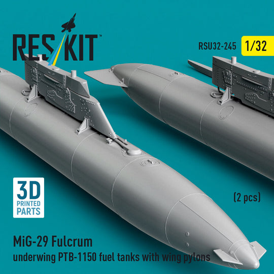 MiG-29 Fulcrum underwing PTB-1150 fuel tanks with wing pylons (2 pcs) (3D Printed)