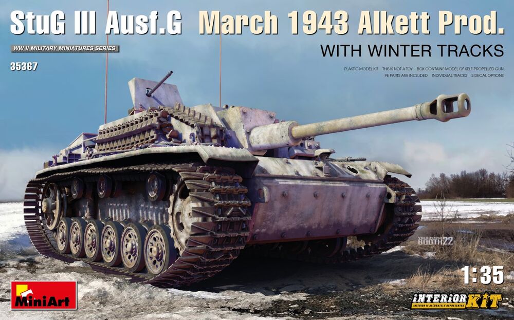 StuG III Ausf. G  March 1943 Alkett Prod  w/Winter Tracks.  Interior Kit