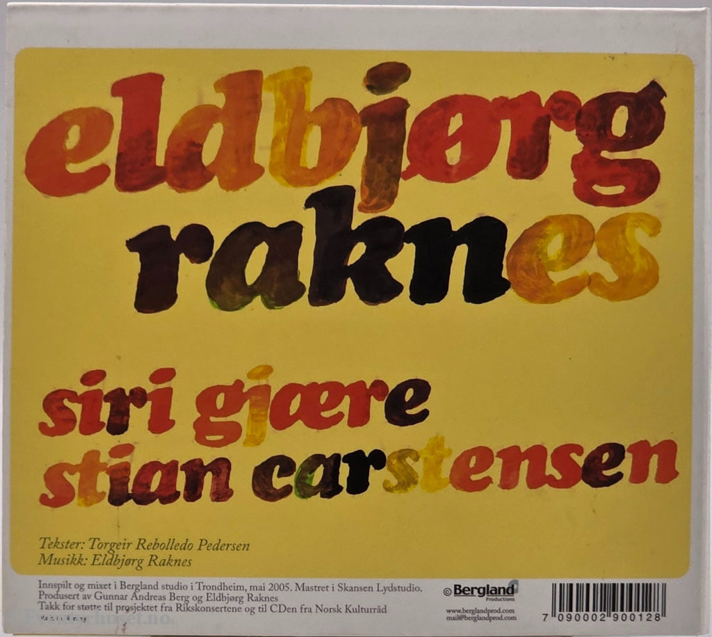 Eldbjørg Raknes - Små sanger mest i det blå (2005). Musikk-CD.
