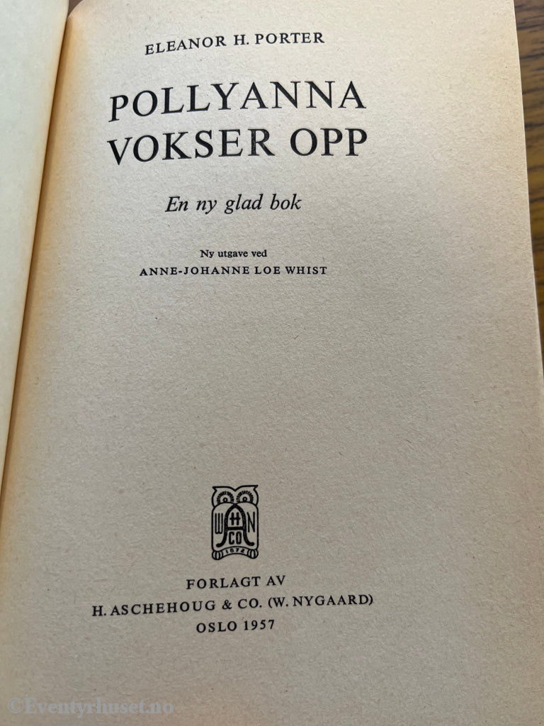 Eleanor H. Porter. Pollyanna vokser opp. Bok.