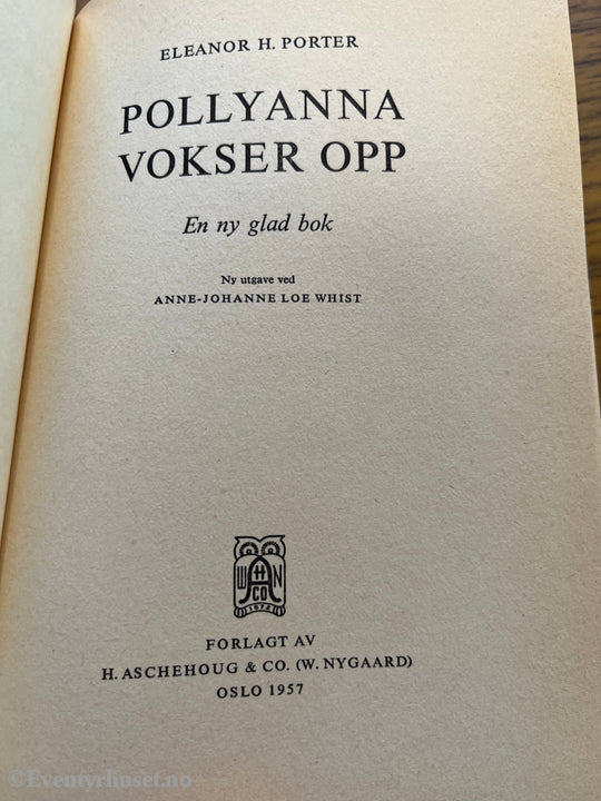 Eleanor H. Porter. Pollyanna vokser opp. Bok.