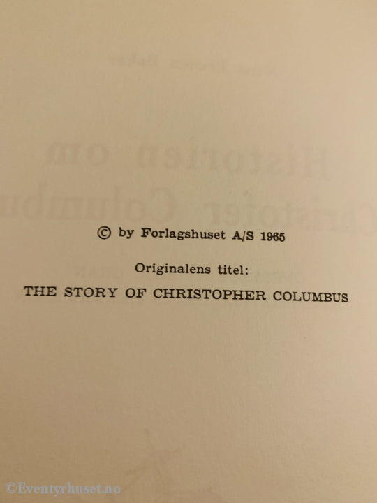 Elite-Serien: Historien Om Christofer Columbus. 1965. Fortelling