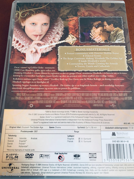 Elizabeth - The Golden Age. 2007. Dvd. Dvd