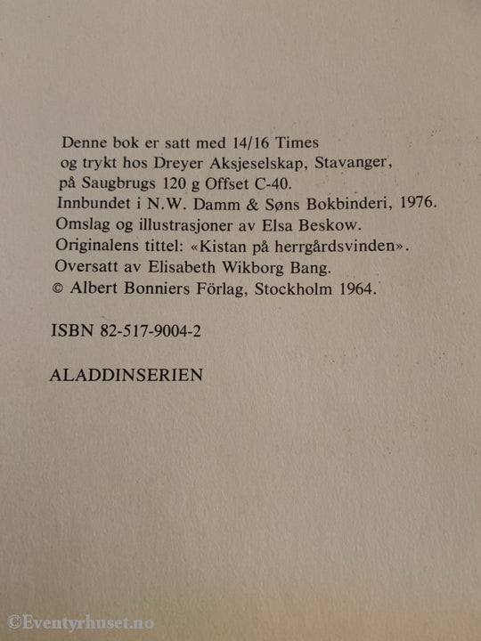 Elsa Beskow. 1964/76. Kisten På Herregårdsloftet (Aladdin Serien). Fortelling