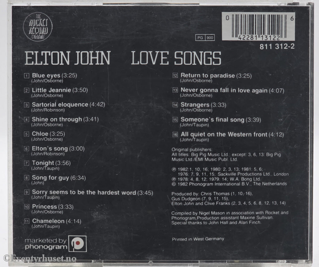 Elton John. 1992. Love Songs. CD.