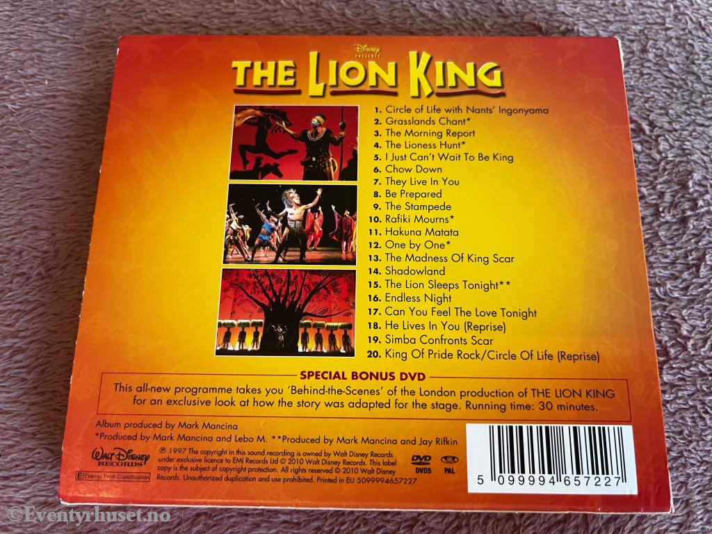Elton John & Tim Rice. 2006. The Lion King: The Award-Winning Musical (Special 2-Disc Edition). Musikk på CD.