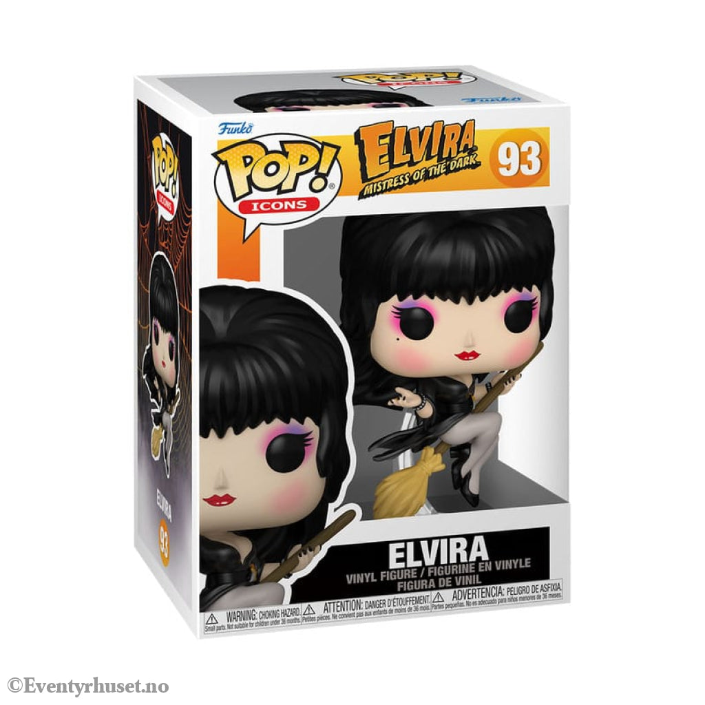 Elvira POP! Icons Vinyl Figure Elvira Broom 9 cm Collectibles