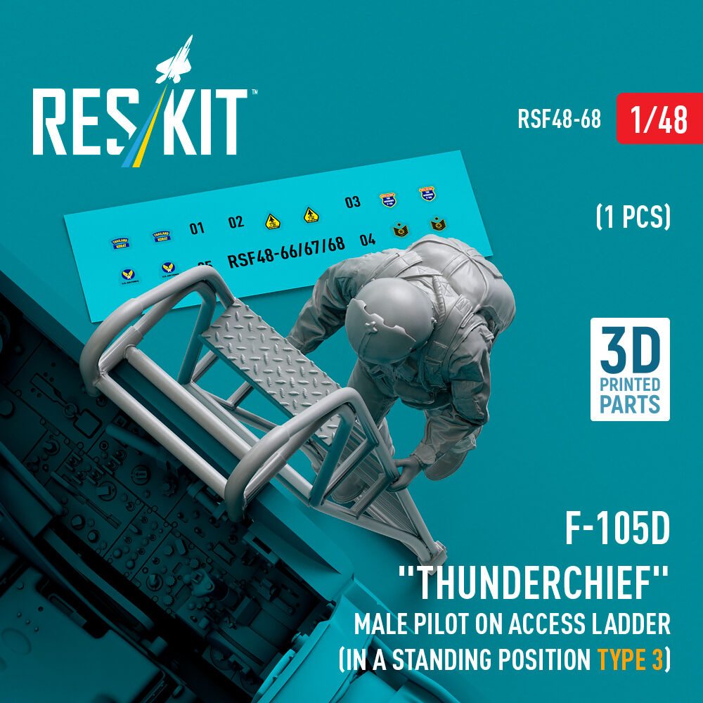F-105 (D,F,G) Thunderchief male pilot on access ladder (type 3) (1 pcs) (3D Printed)
