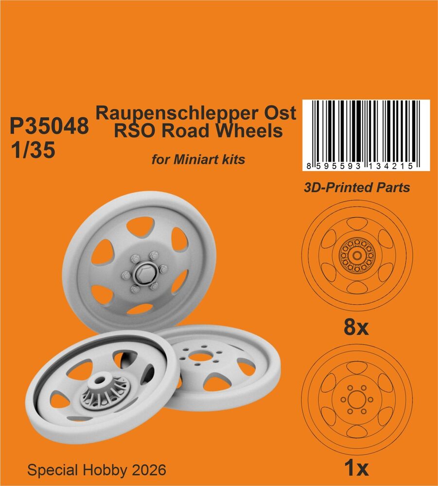 Raupenschlepper Ost RSO Road Wheels for Miniart
